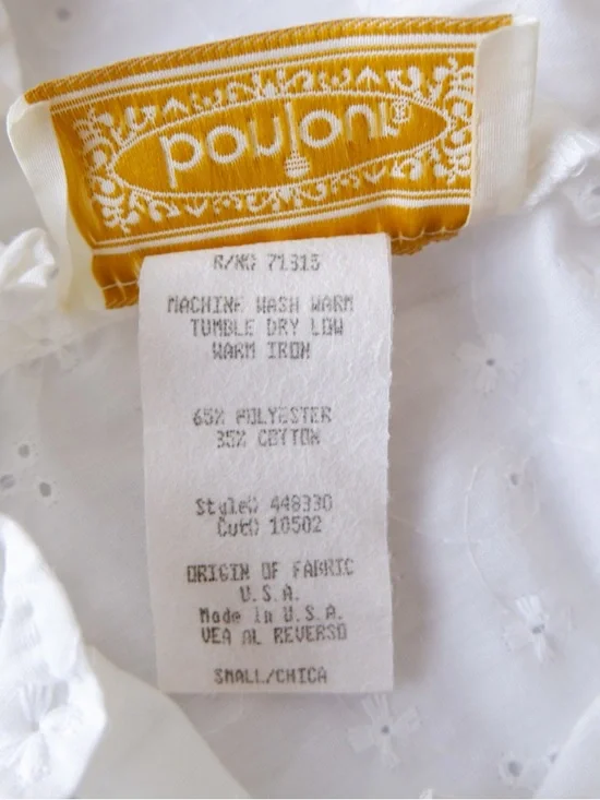 Vintage 90's Bonjour Cotton Blend Eyelet Top | S - Picture 4 of 4